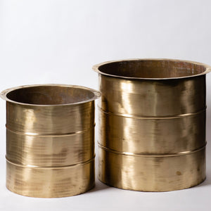 Brass ringed planter