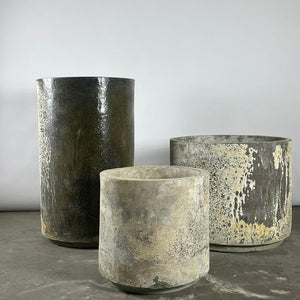 Woodfired Clay Cylinder Planter