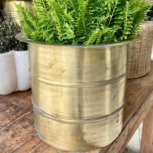 Brass ringed planter